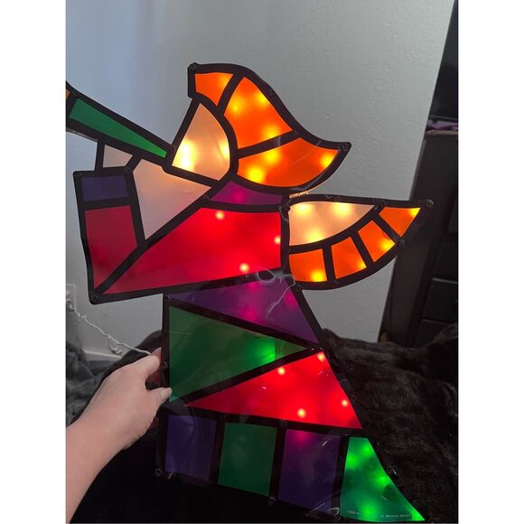 Set of 3 Impact Plastics Stained Glass Christmas Angel -...